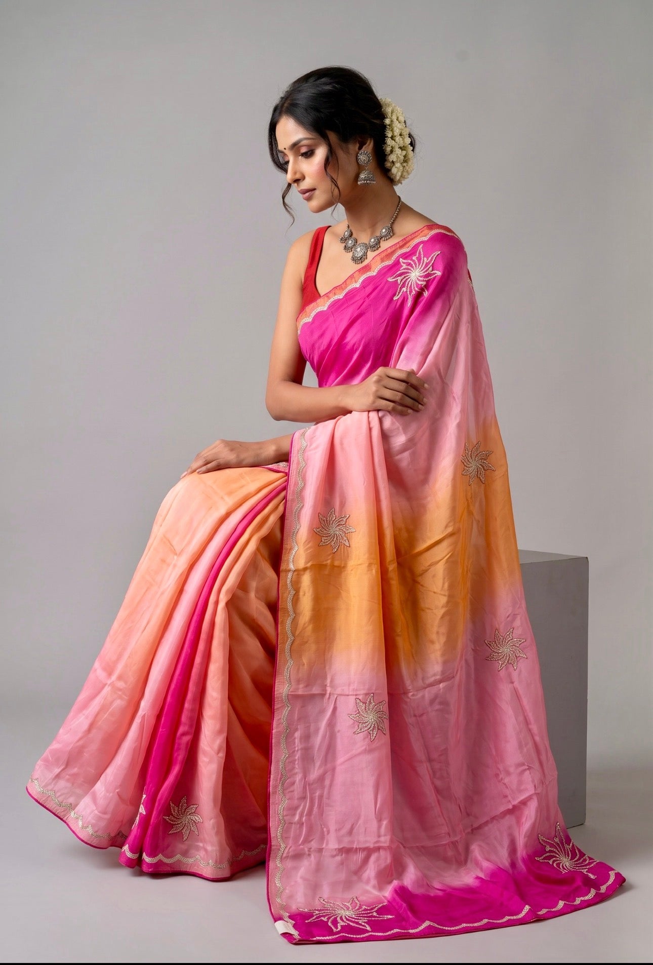 Sunrise Sunset Ombre Organza Saree