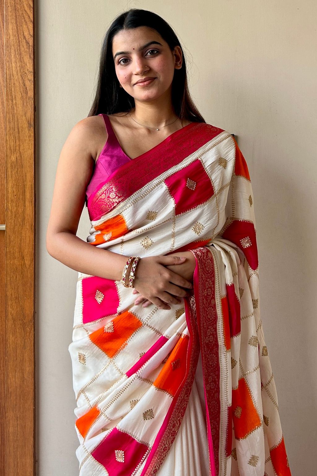 Tricolour Dola Silk Saree