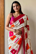 Tricolour Dola Silk Saree