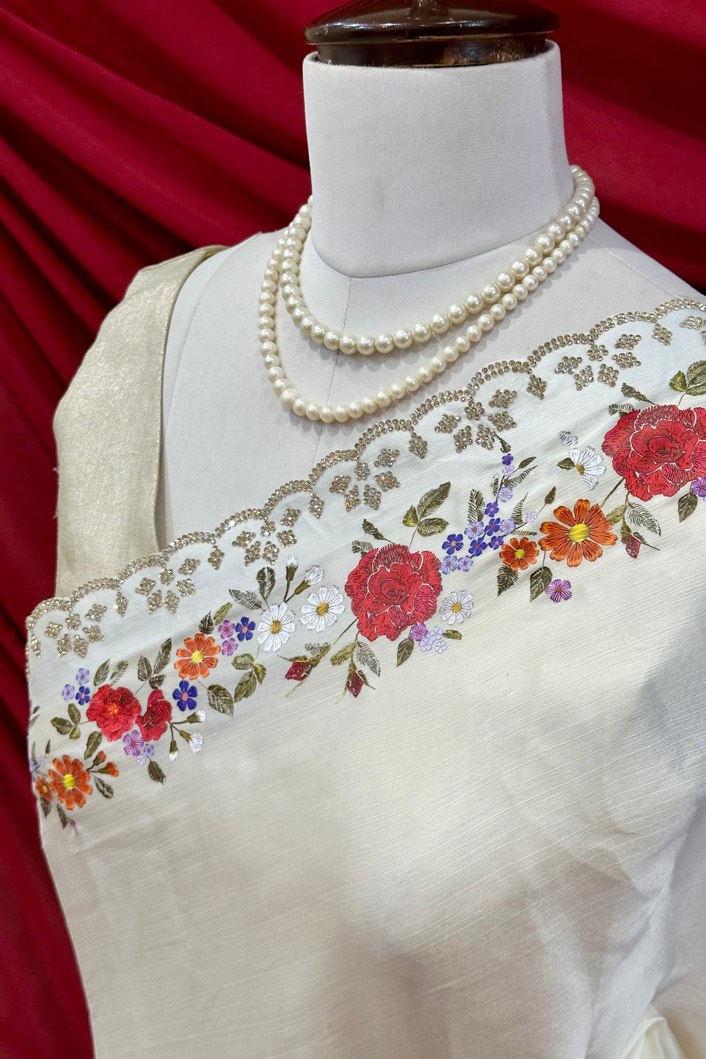 Floral Print Chiffon Saree