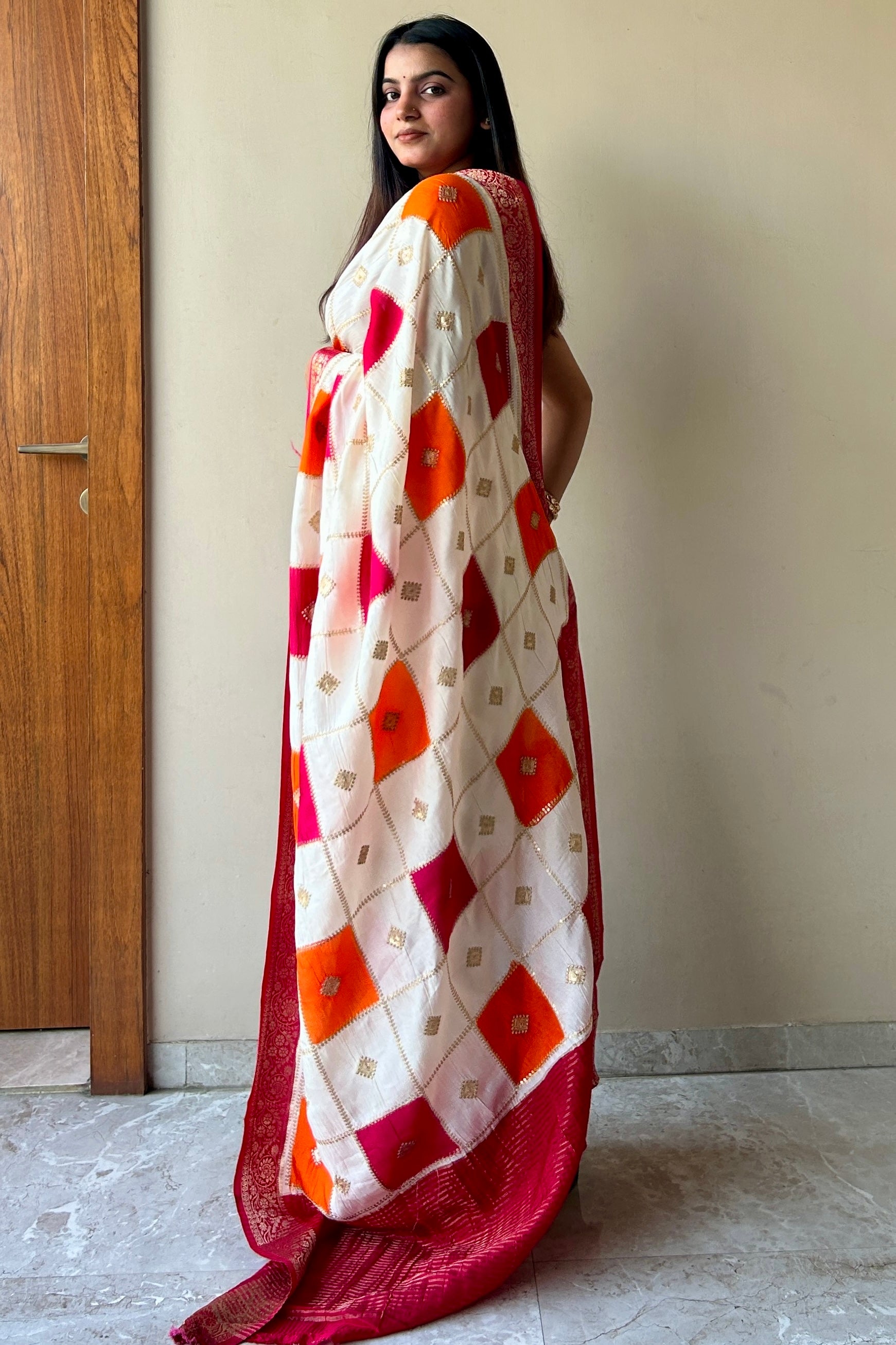 Tricolour Dola Silk Saree