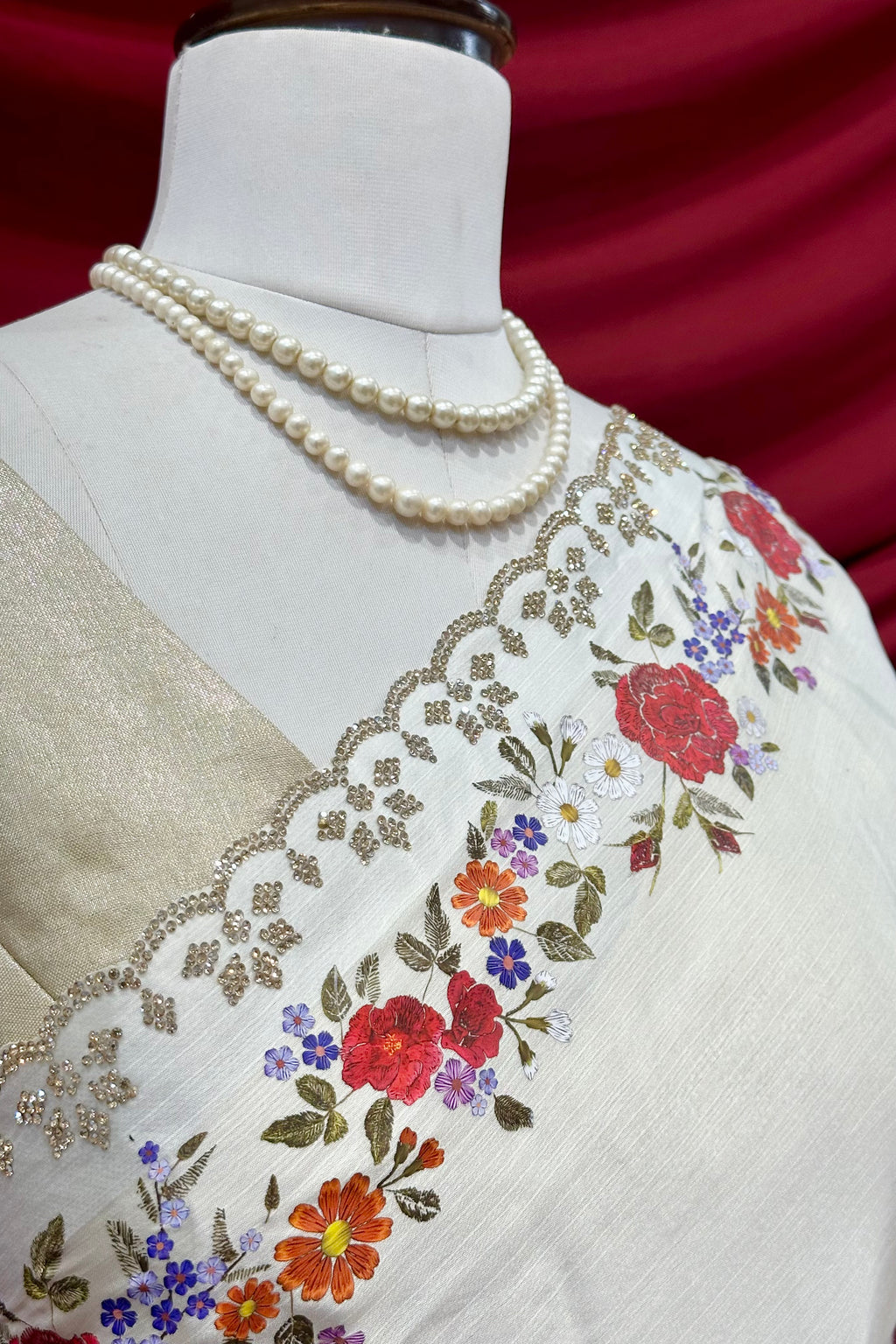 Floral Print Chiffon Saree