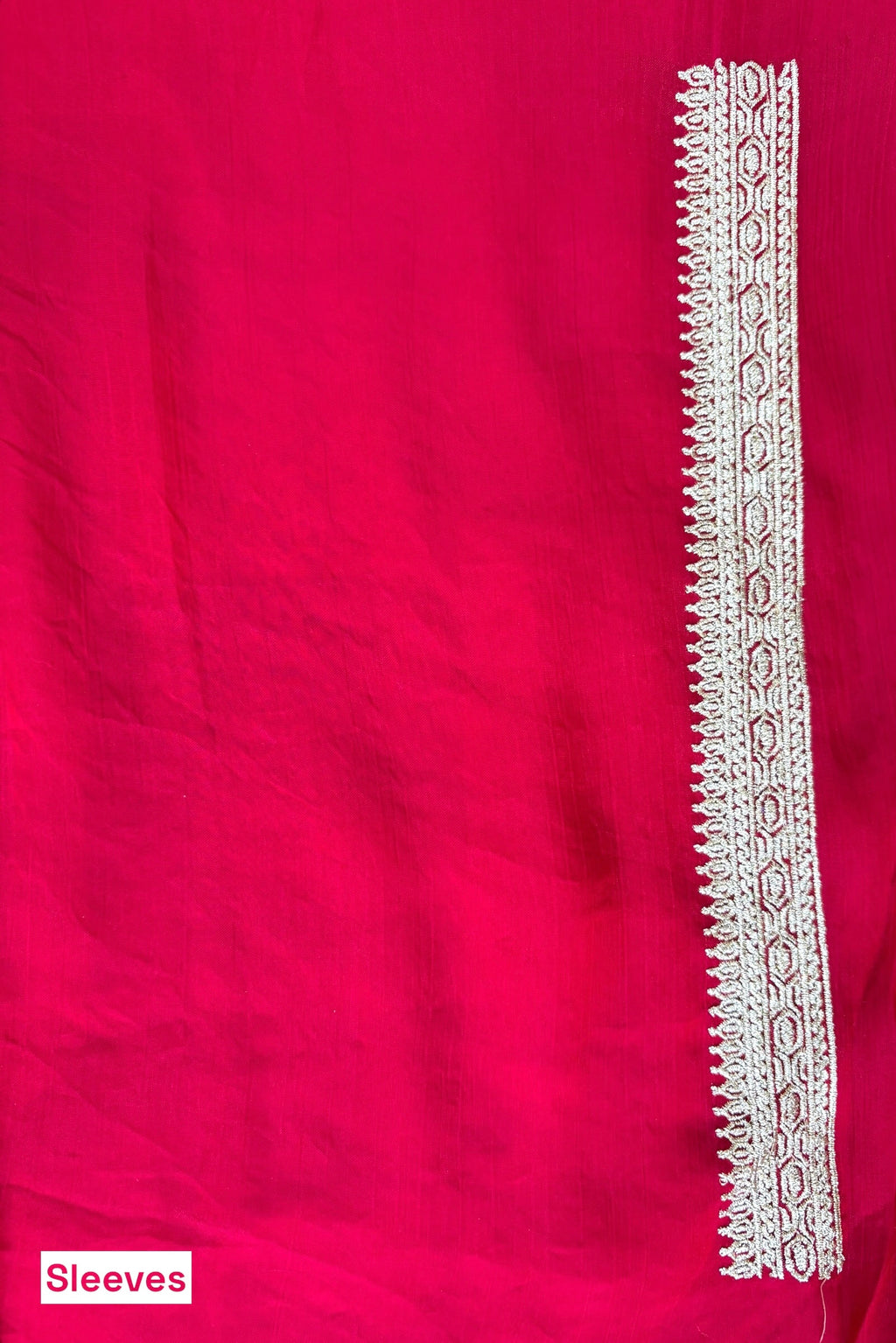 Crimson Red Zari Embroidered Silk Georgette Saree