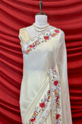 Floral Print Chiffon Saree