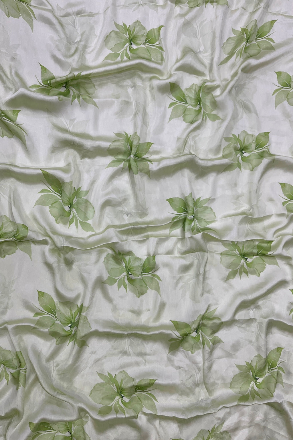 Sage Green Printed Floral Organza Saree with Embroidered Peacock Blouse
