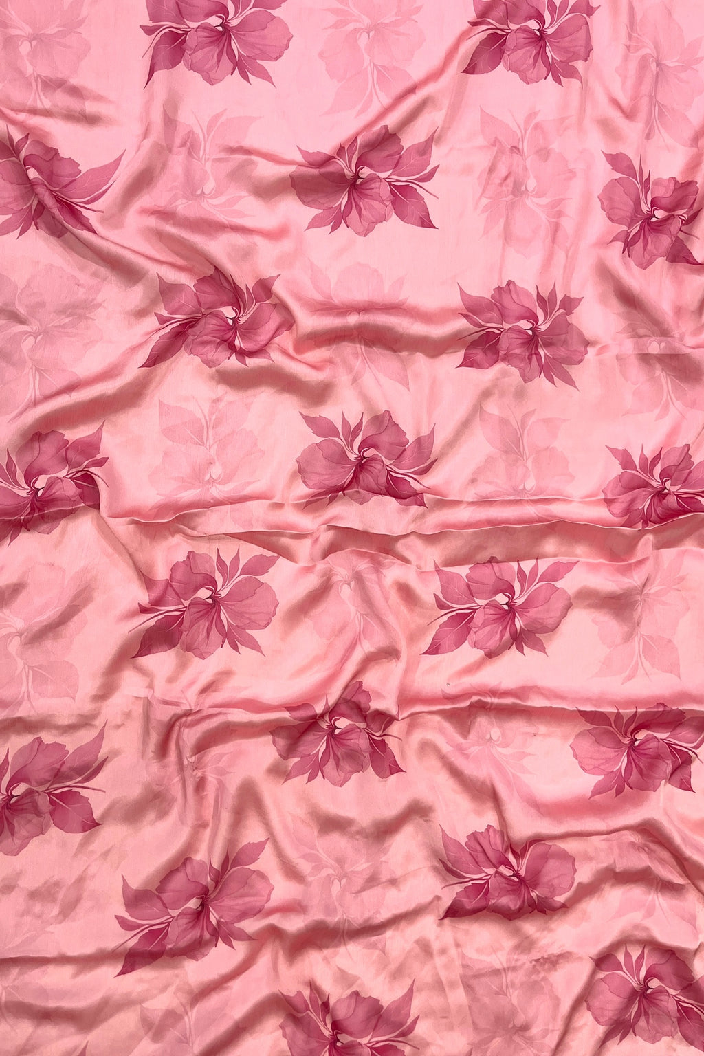 Soft Pink Floral print Organza Saree with Embroidered Peacock Blouse